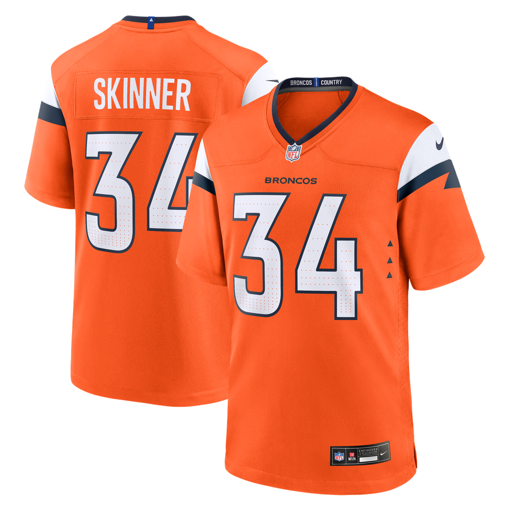 Men's Nike Denver Broncos JL Skinner Orange Team Game NFL Jersey