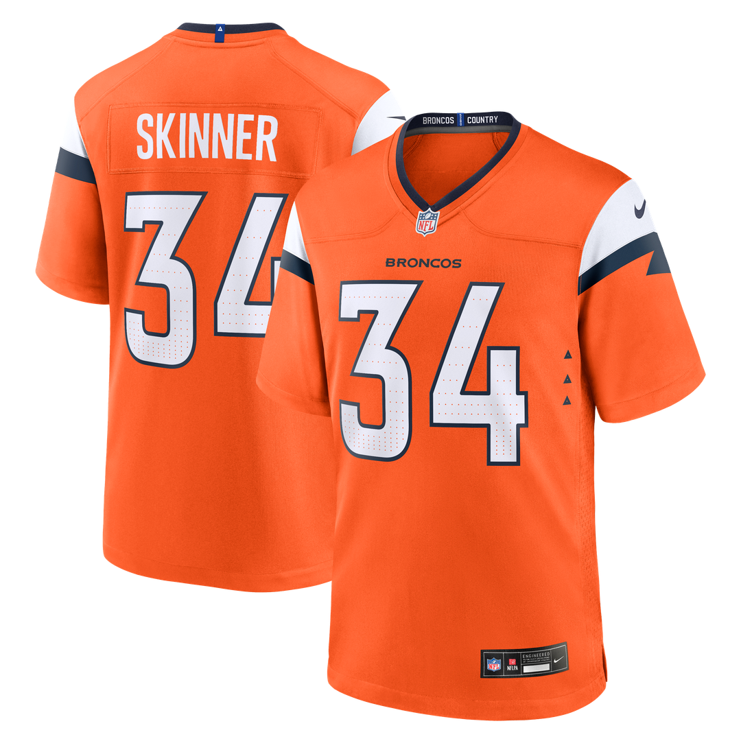 Men's Nike Denver Broncos JL Skinner Orange Team Game NFL Jersey