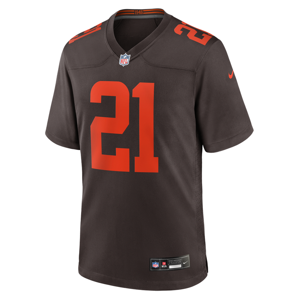Men's Nike Cleveland Browns Denzel Ward Brown Alpha Dawg Game NFL Jersey