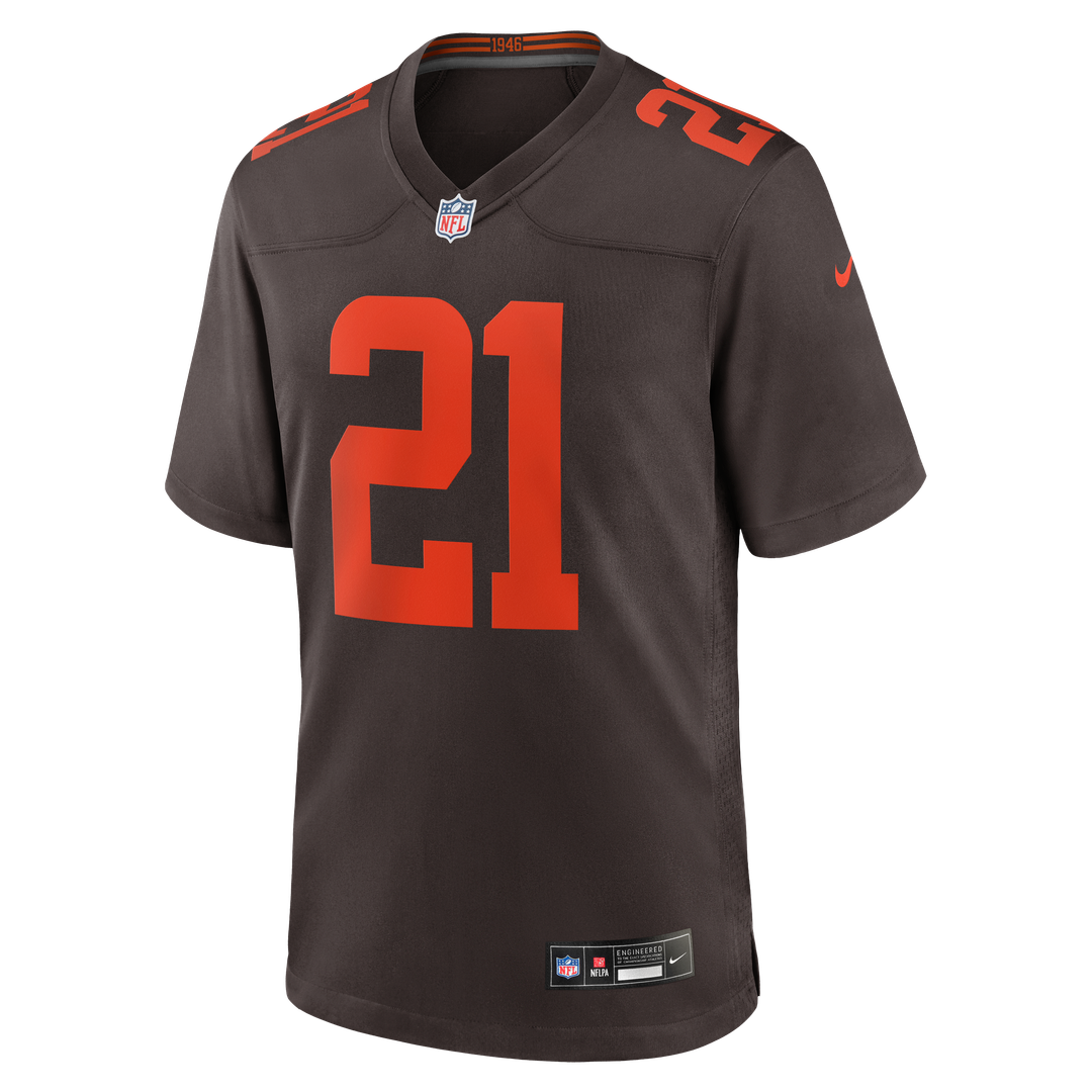 Men's Nike Cleveland Browns Denzel Ward Brown Alpha Dawg Game NFL Jersey