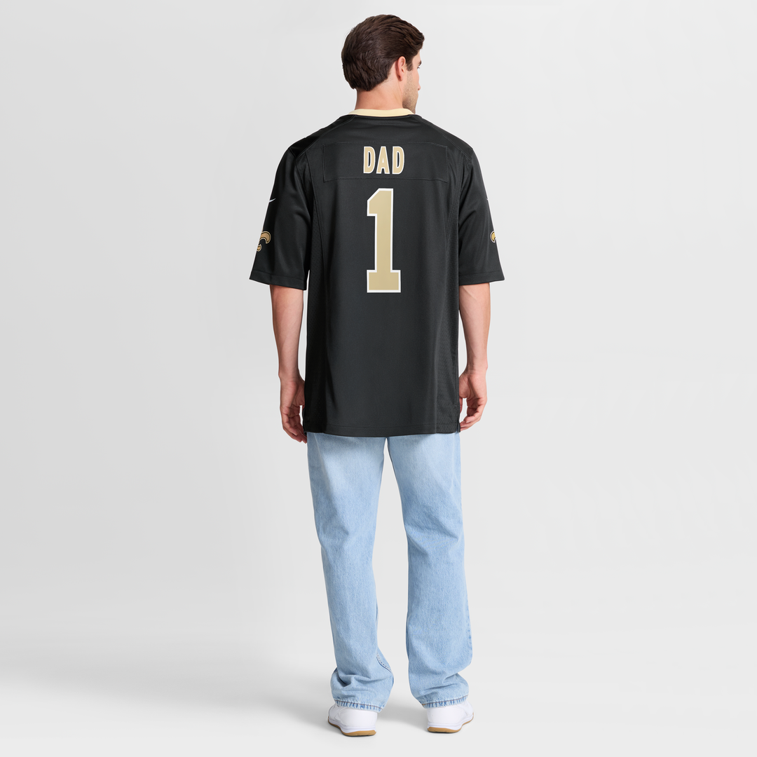 Men's Nike New Orleans Saints Number 1 Dad Black Game NFL Jersey