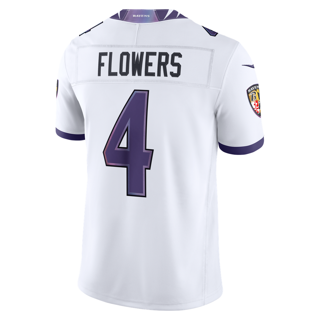 Men's Nike Baltimore Ravens Zay Flowers White Vapor F.U.S.E. Stitched Limited NFL Jersey