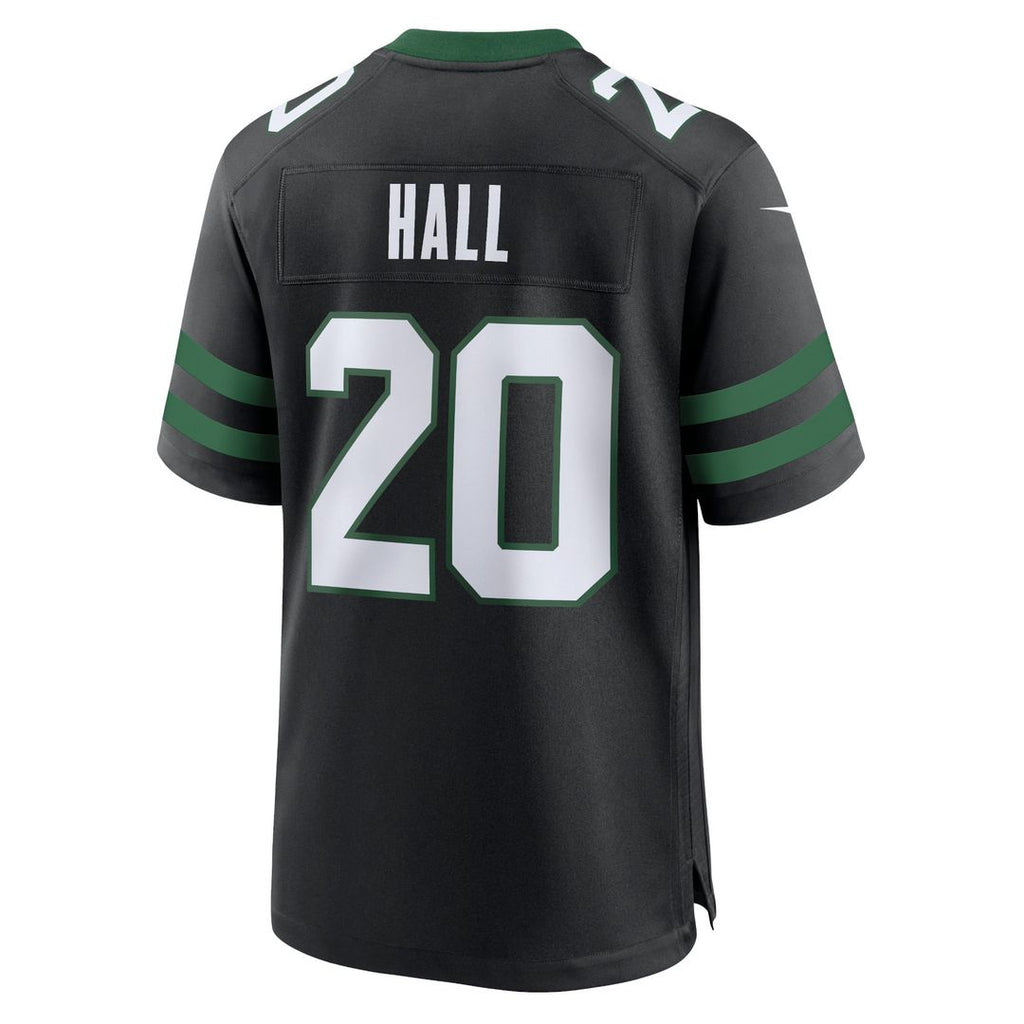 Men's Nike New York Jets Breece Hall Legacy Black Alternate Game NFL Jersey