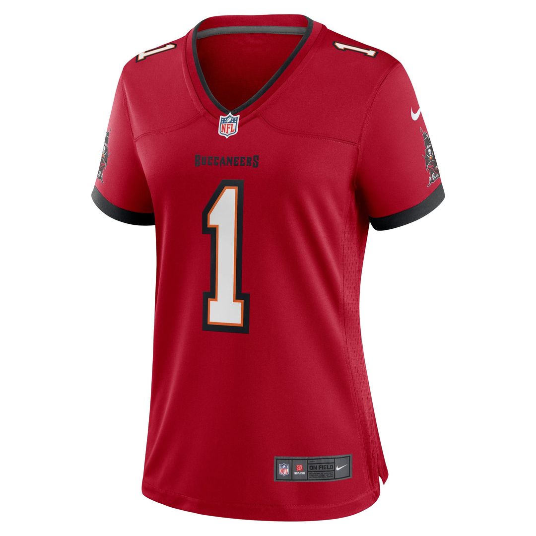 Women's Nike Tampa Bay Buccaneers Number 1 Bride Red Game NFL Jersey