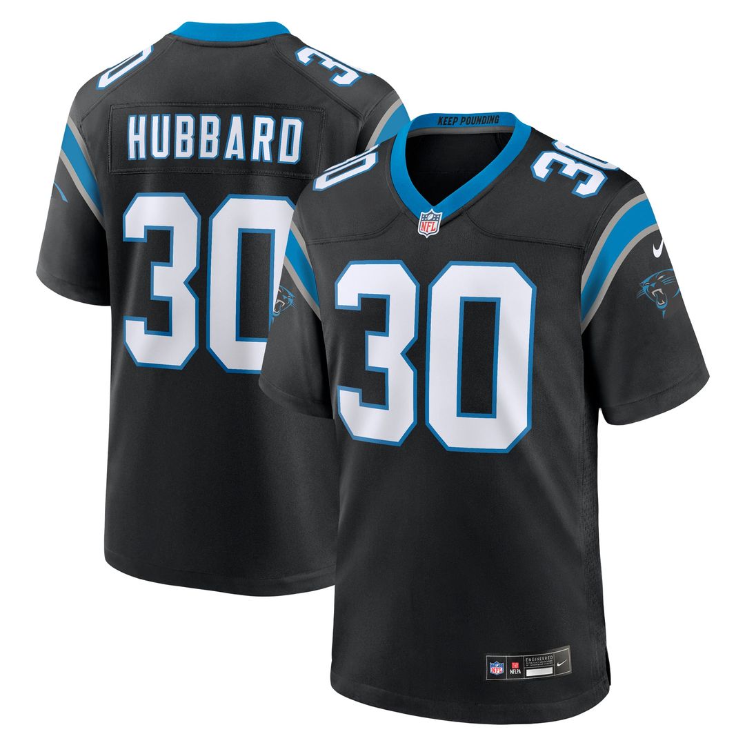 Men's Nike Carolina Panthers Chuba Hubbard Black Team Game NFL Jersey