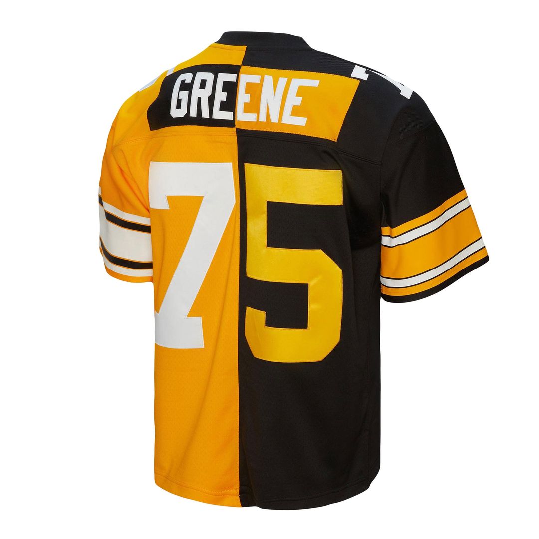 Men's Mitchell & Ness Pittsburgh Steelers Joe Greene Black/Gold 1976 Split Legacy Replica NFL Jersey