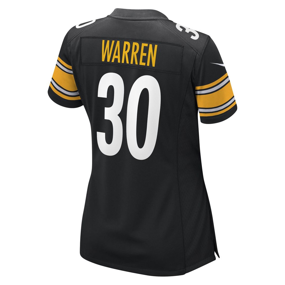 Women's Nike Pittsburgh Steelers Jaylen Warren Black Game Player NFL Jersey