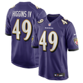 Men's Nike Baltimore Ravens Jay Higgins IV Purple Team Game NFL Jersey