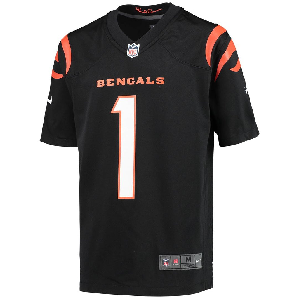 Youth Nike Cincinnati Bengals Ja'Marr Chase Black Game NFL Jersey