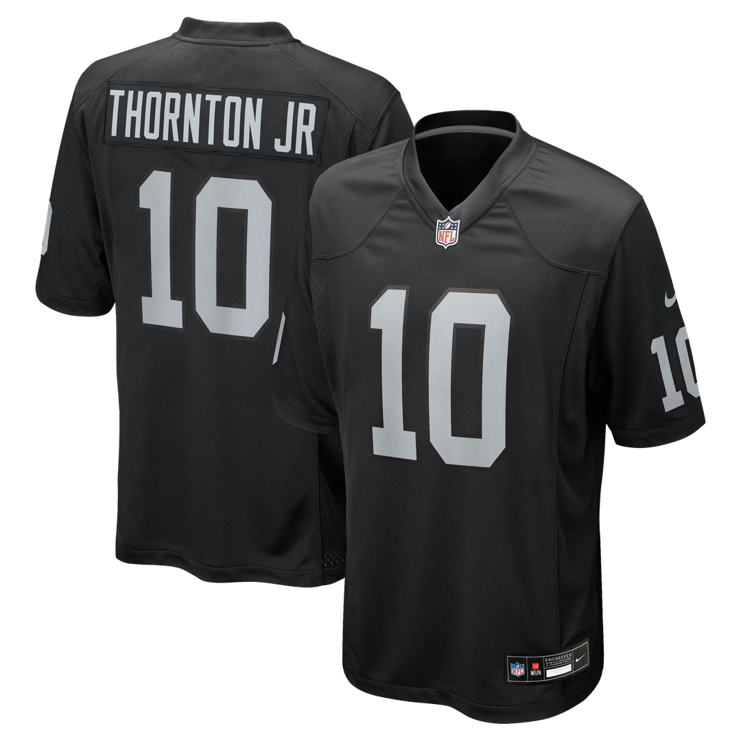 Men's Nike Las Vegas Raiders Dont'e Thornton Jr. Black Team Game NFL Jersey