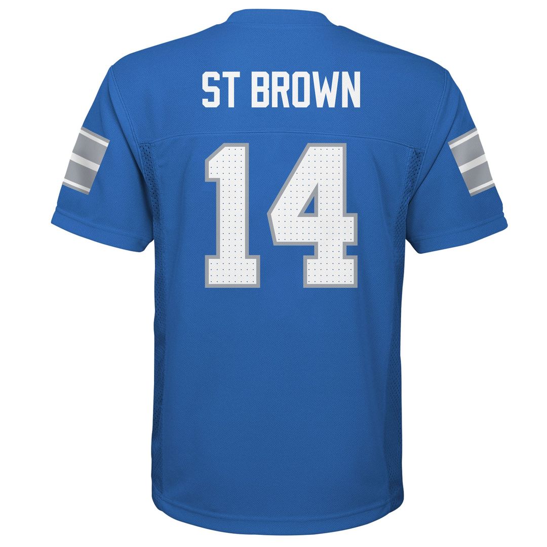 Youth Detroit Lions Amon-Ra St. Brown Blue Replica Player NFL Jersey