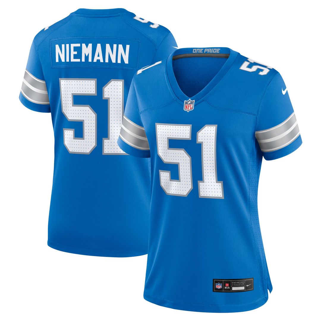 Women's Nike Detroit Lions Ben Niemann Blue Team Game NFL Jersey