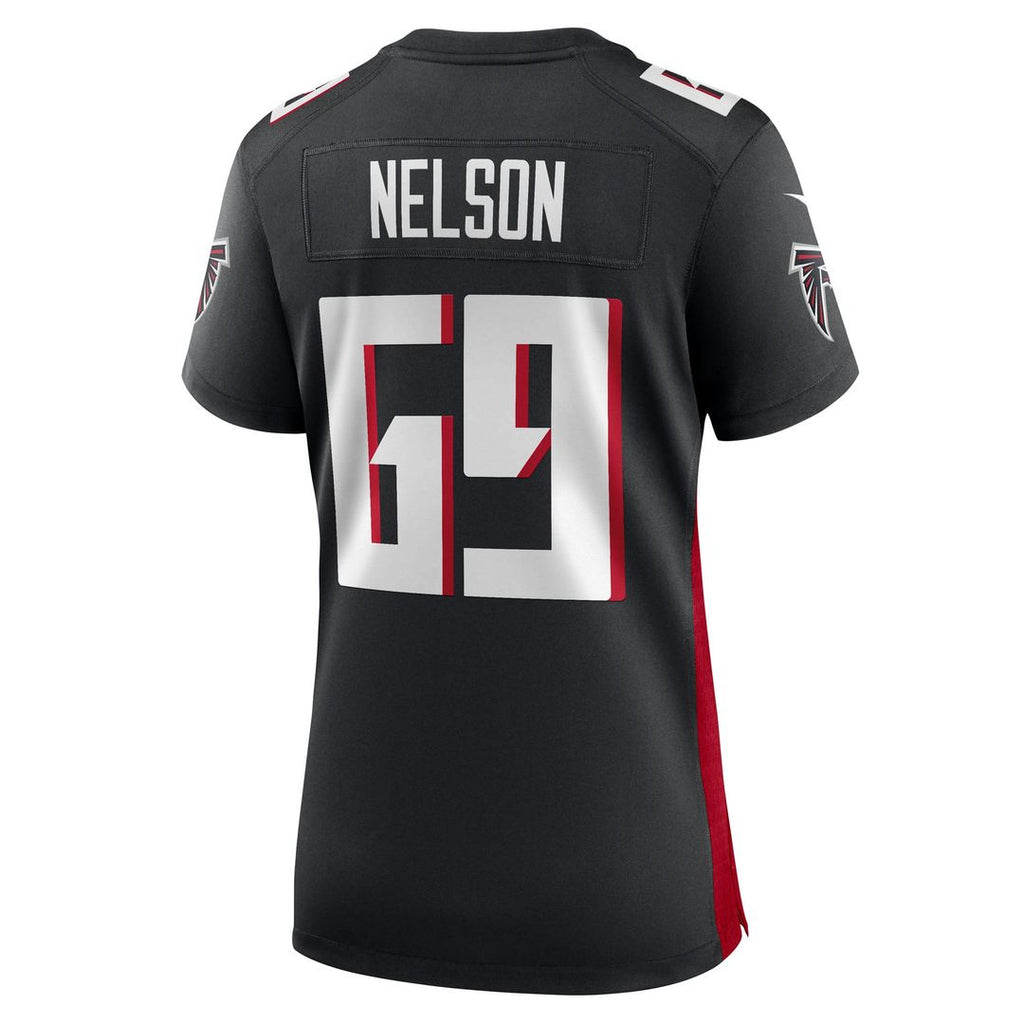 Women's Nike Atlanta Falcons Jack Nelson Black Team Game NFL Jersey