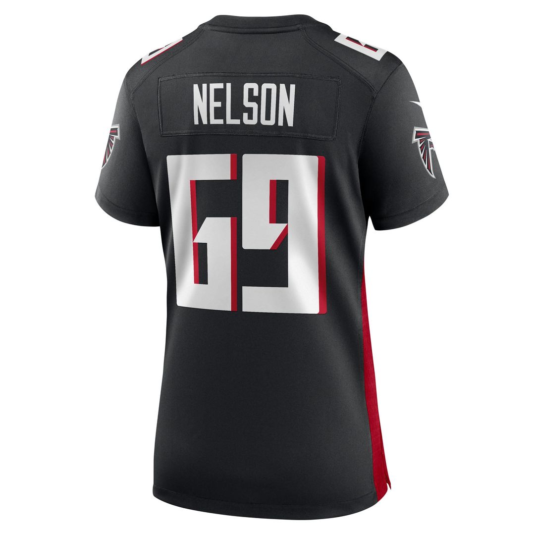 Women's Nike Atlanta Falcons Jack Nelson Black Team Game NFL Jersey