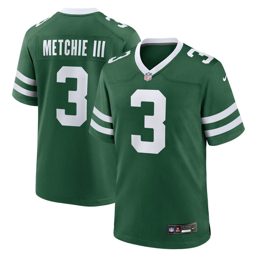 Men's Nike New York Jets John Metchie III Legacy Green Team Game NFL Jersey