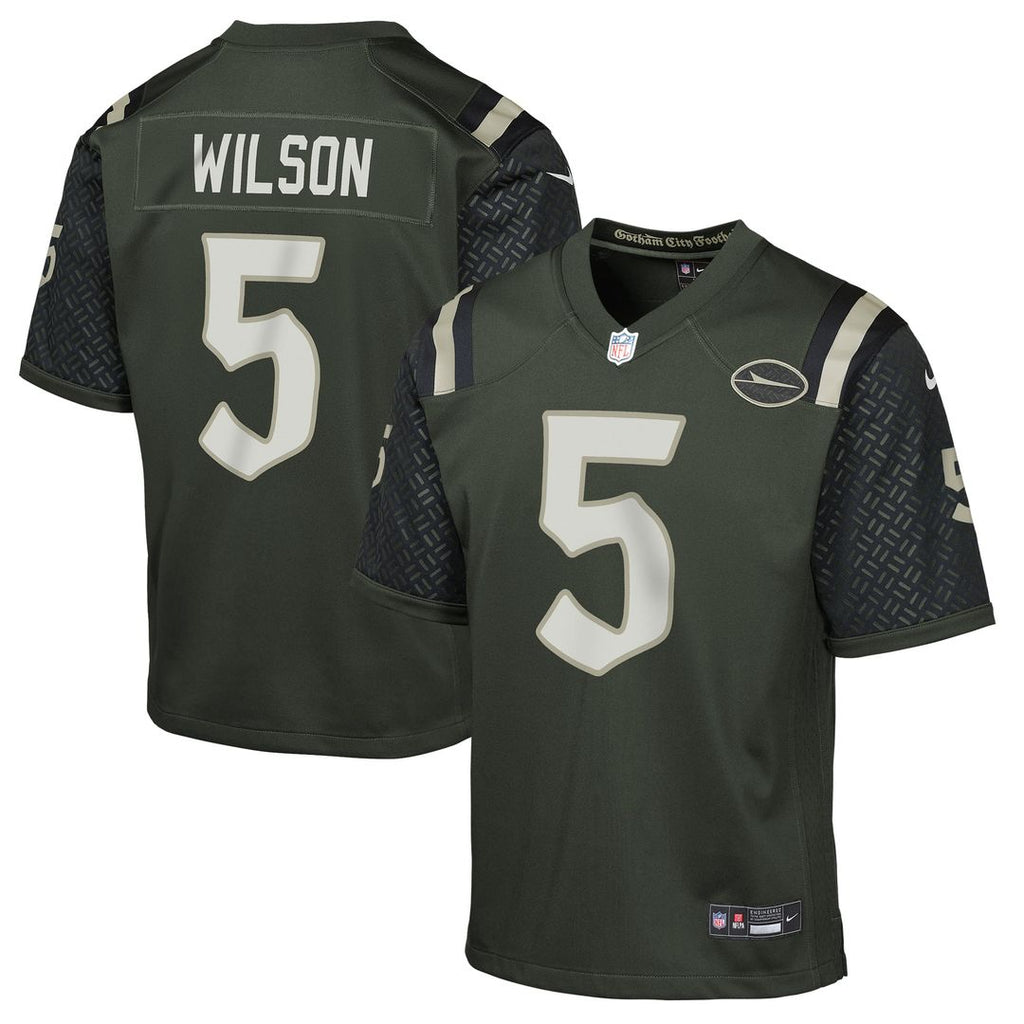 Youth Nike New York Jets Garrett Wilson Gotham Green 2025 Rivalries Collection Game NFL Jersey