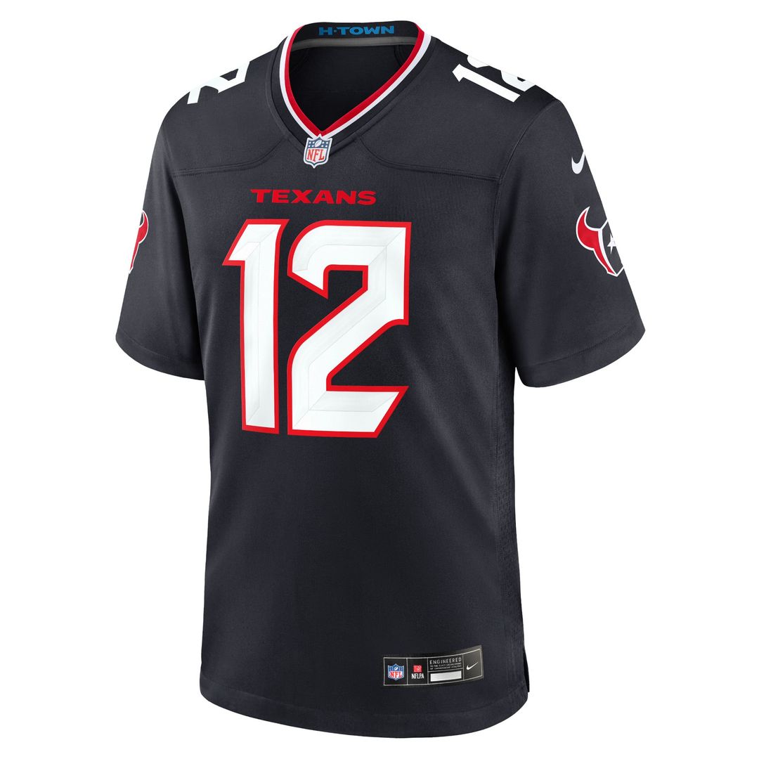 Men's Nike Houston Texans Nico Collins Navy Game NFL Jersey