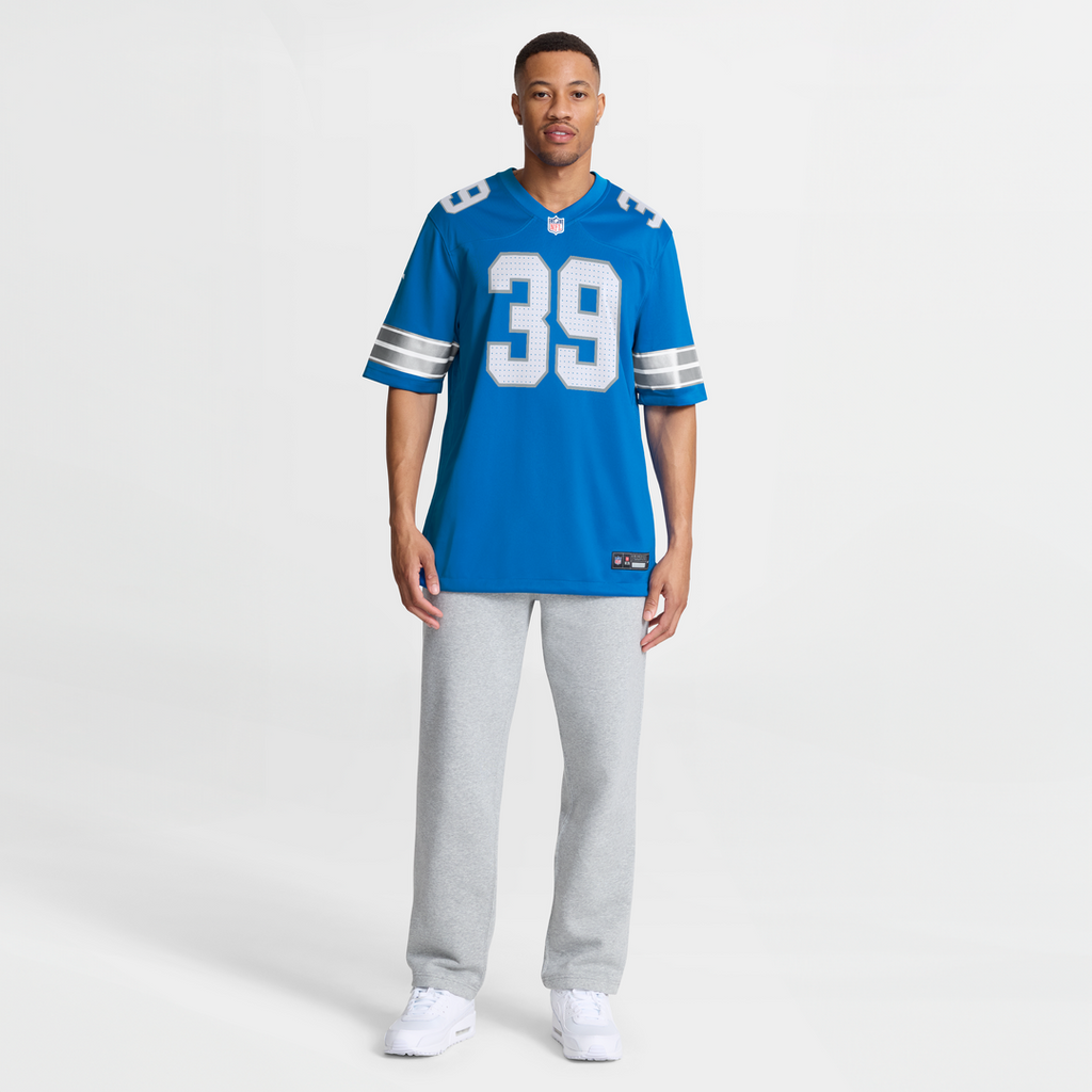 Men's Nike Detroit Lions Jake Bates Blue Team Game NFL Jersey