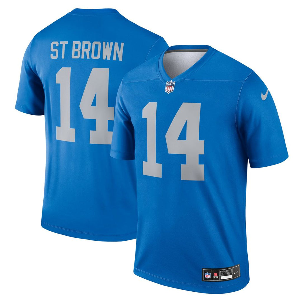 Men's Nike Detroit Lions Amon-Ra St. Brown Blue Legend Player NFL Performance Top