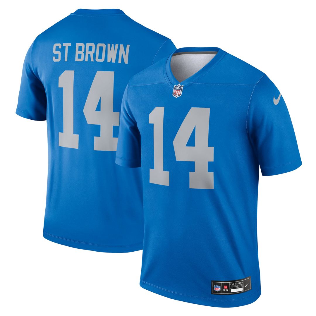 Men's Nike Detroit Lions Amon-Ra St. Brown Blue Legend Player NFL Performance Top