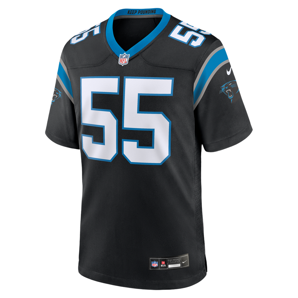 Men's Nike Carolina Panthers Devin Lloyd Black Team Game NFL Jersey