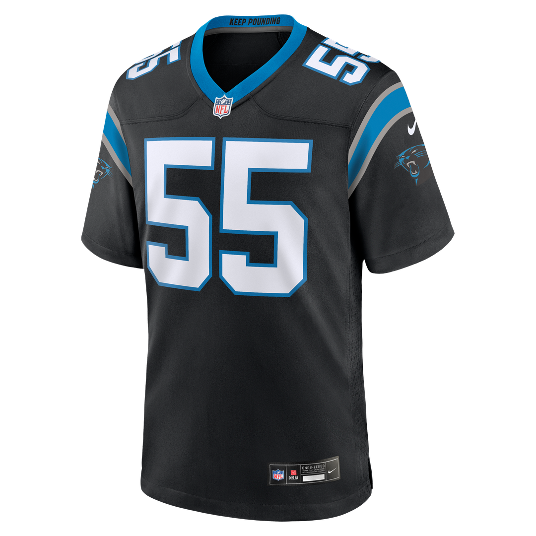 Men's Nike Carolina Panthers Devin Lloyd Black Team Game NFL Jersey
