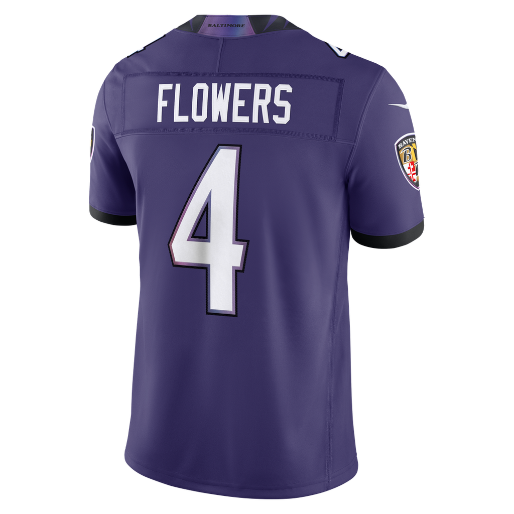 Men's Nike Baltimore Ravens Zay Flowers Purple Vapor F.U.S.E. Stitched Limited NFL Jersey