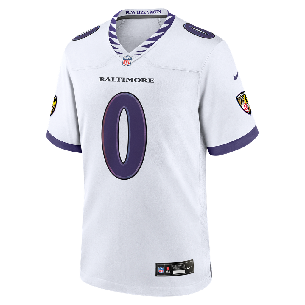 Men's Nike Baltimore Ravens Roquan Smith White Game NFL Jersey