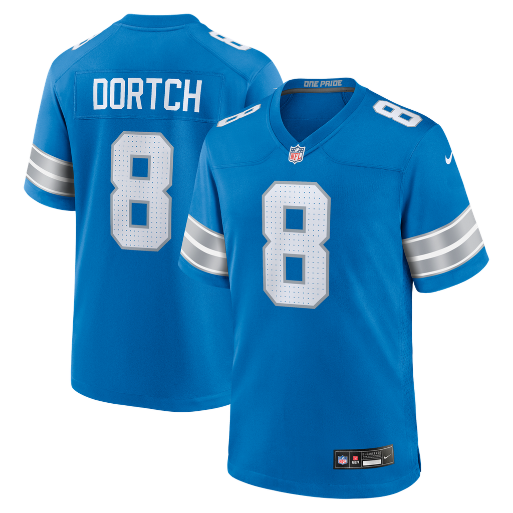 Men's Nike Detroit Lions Greg Dortch Blue Team Game NFL Jersey