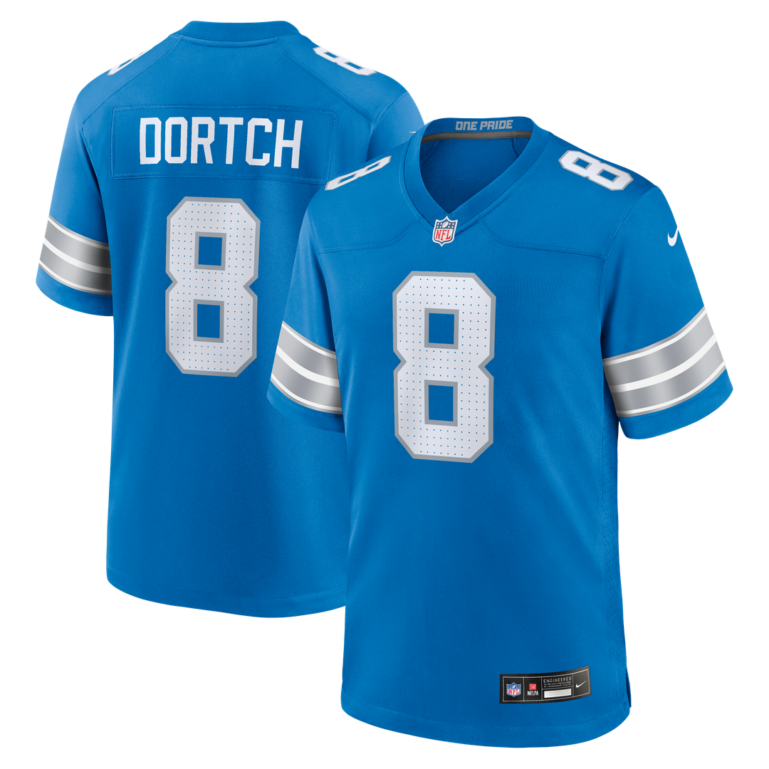 Men's Nike Detroit Lions Greg Dortch Blue Team Game NFL Jersey