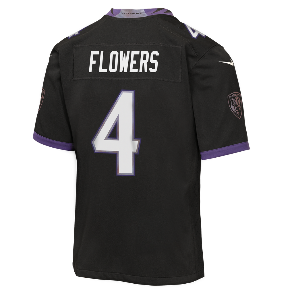 Youth Nike Baltimore Ravens Zay Flowers Black Alternate Game NFL Jersey
