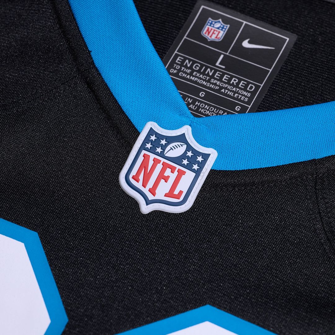Men's Nike Carolina Panthers Rashard Lawrence Black Game NFL Jersey