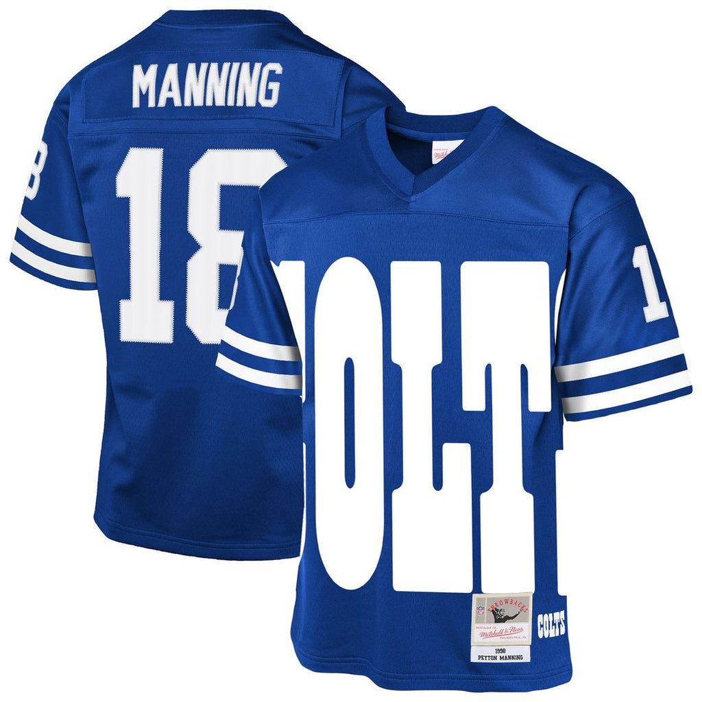 Youth Mitchell & Ness Indianapolis Colts Peyton Manning Royal 1998 Throwback Fashion NFL Jersey