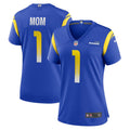 Women's Nike Los Angeles Rams Number 1 Mom Royal Game NFL Jersey