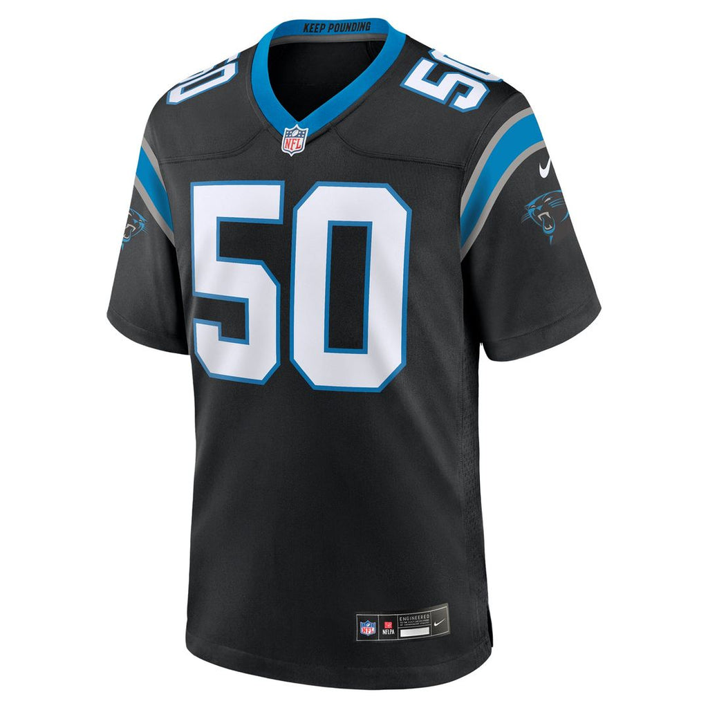 Men's Nike Carolina Panthers Robert Hunt Black Game NFL Jersey
