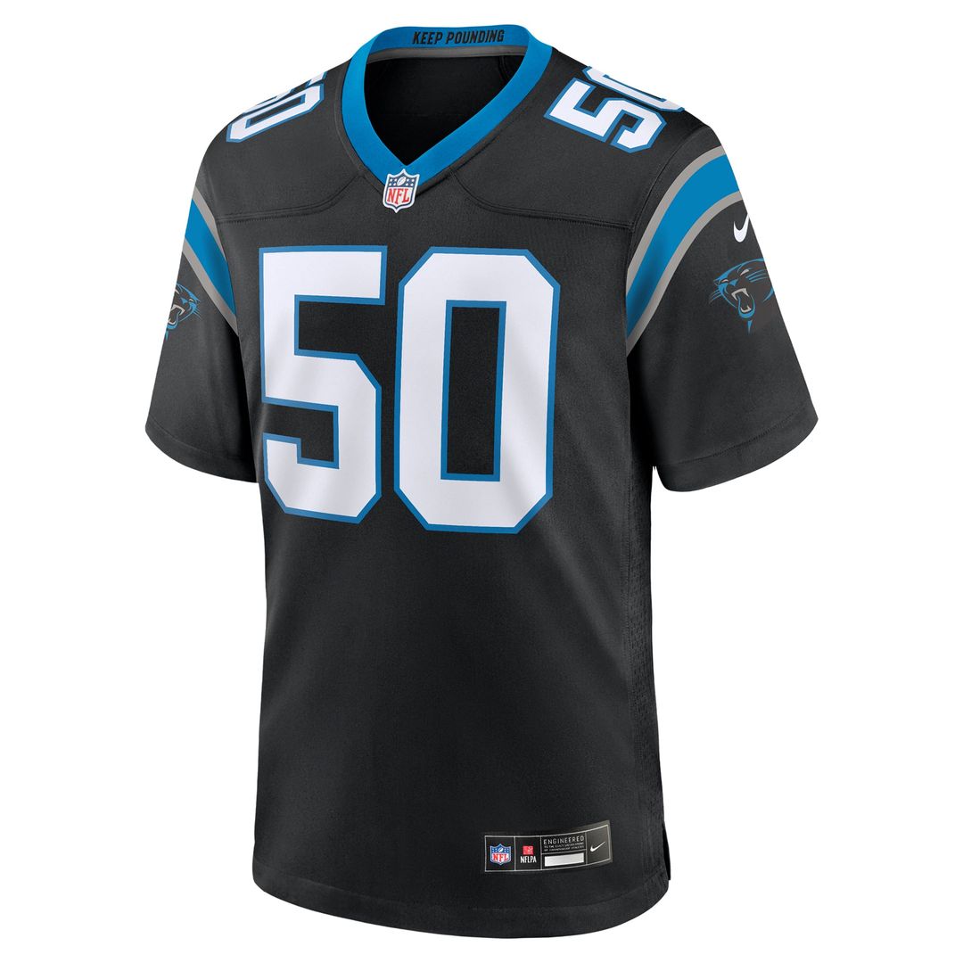 Men's Nike Carolina Panthers Robert Hunt Black Game NFL Jersey