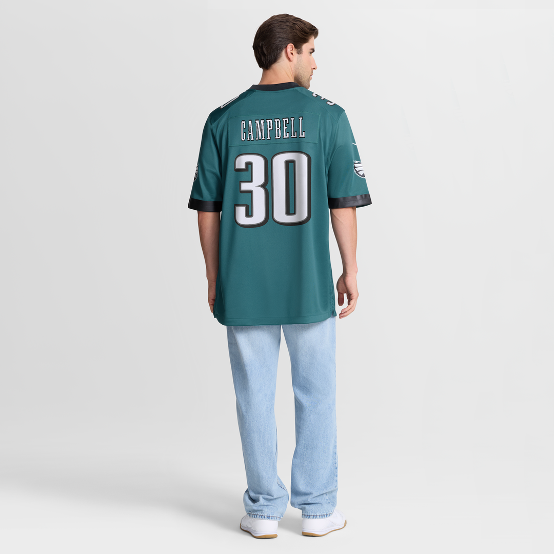 Men's Nike Philadelphia Eagles Jihaad Campbell Green Game Player NFL Jersey