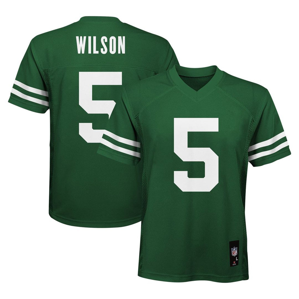 Youth New York Jets Garrett Wilson Legacy Green Replica Player NFL Jersey