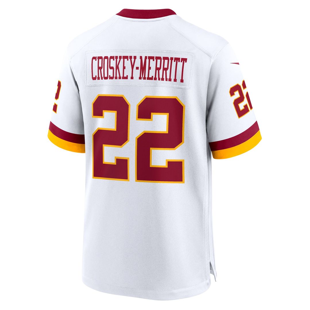 Men's Nike Washington Commanders Jacory Croskey-Merritt White Game Super Bowl Era NFL Jersey