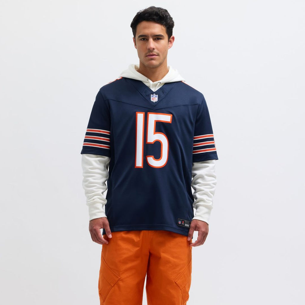 Men's Nike Chicago Bears Rome Odunze Navy Vapor F.U.S.E. Limited NFL Jersey