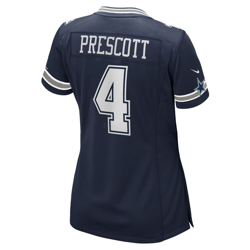Women's Nike Dallas Cowboys Dak Prescott Navy Game Team NFL Jersey