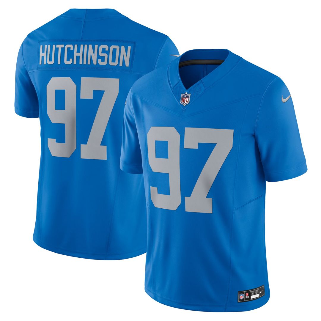 Men's Nike Detroit Lions Aidan Hutchinson White Vapor F.U.S.E. Limited NFL Jersey