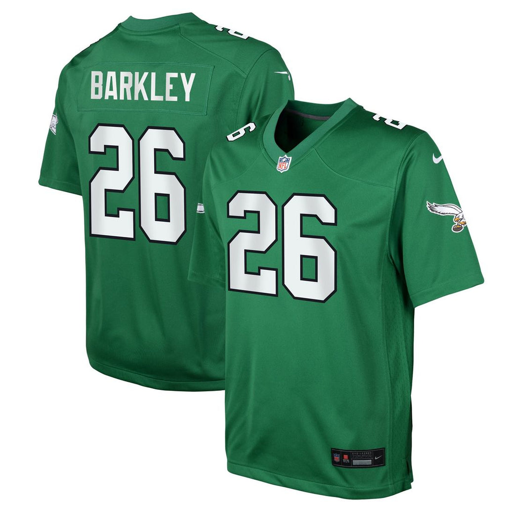 Youth Nike Philadelphia Eagles Saquon Barkley Kelly Green Game NFL Jersey