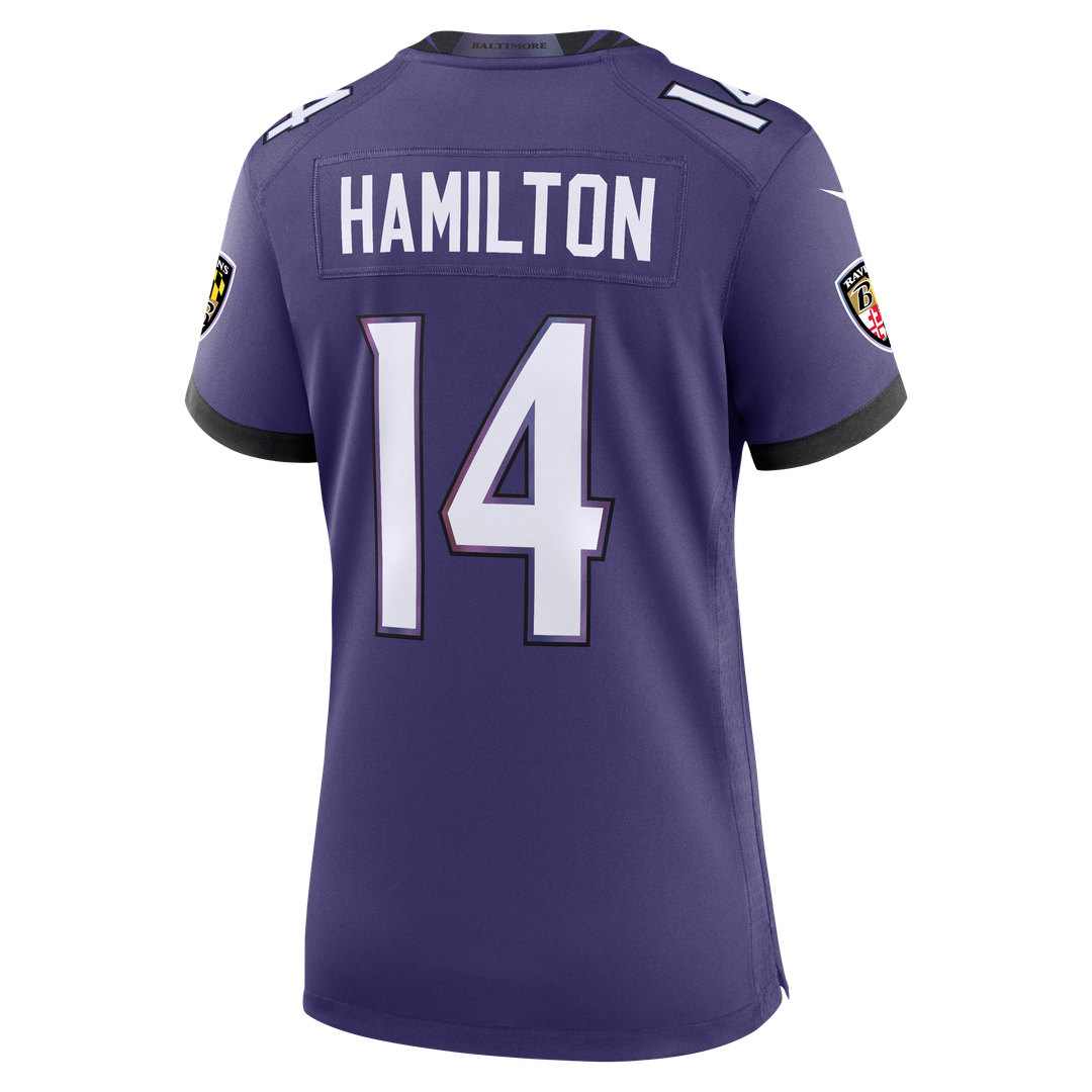 Women's Nike Baltimore Ravens Kyle Hamilton Purple Team Game NFL Jersey