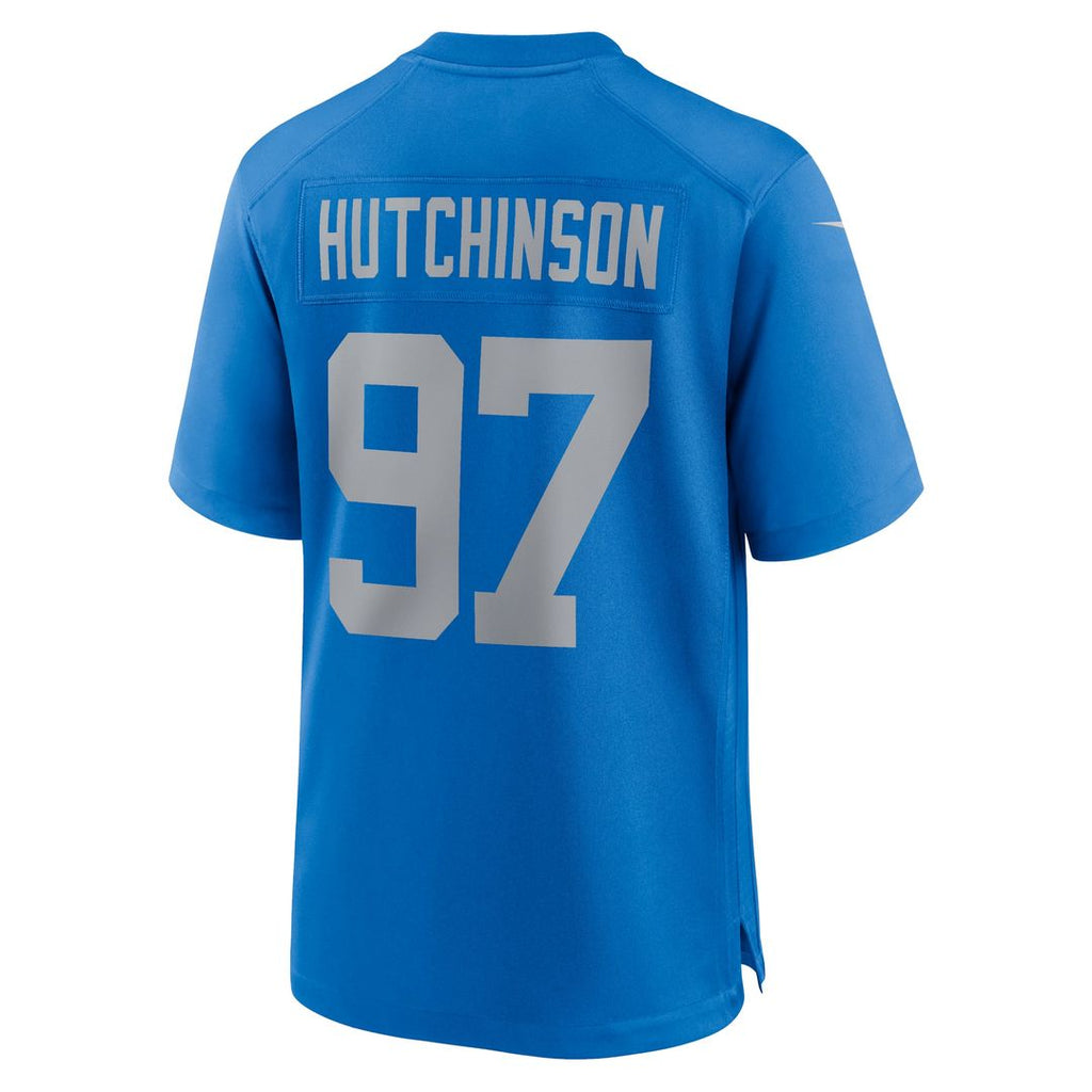 Men's Nike Detroit Lions Aidan Hutchinson Blue Alternate Game NFL Jersey