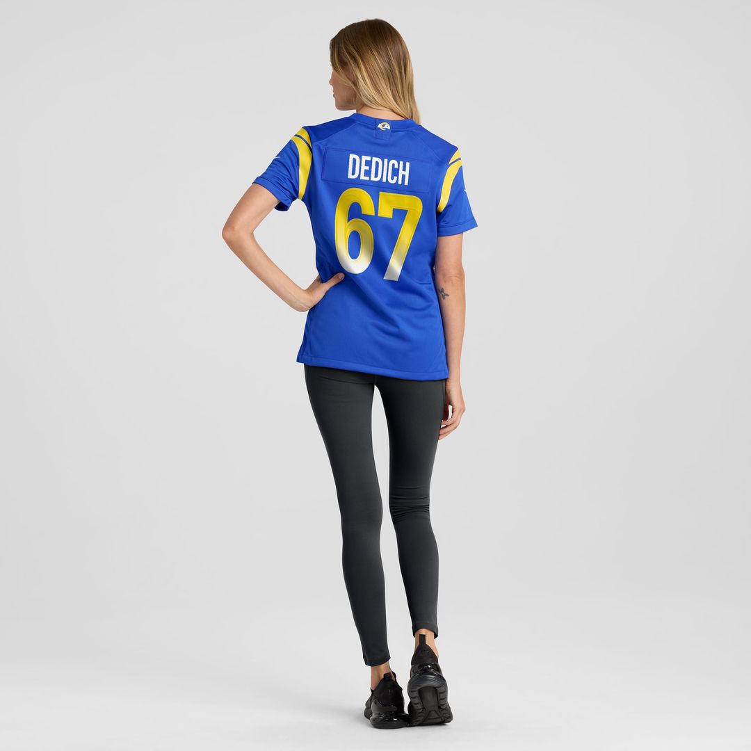 Women's Nike Los Angeles Rams Justin Dedich Royal Game NFL Jersey