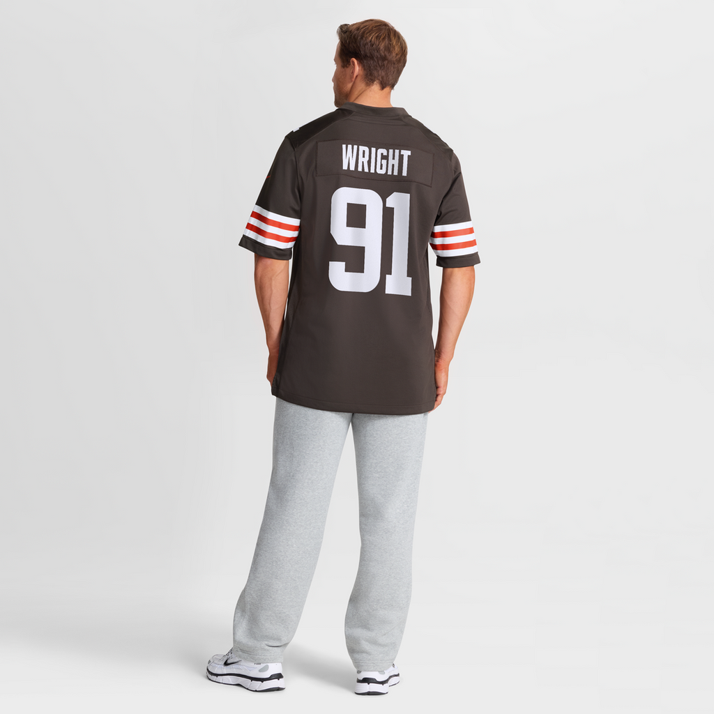 Men's Nike Cleveland Browns Alex Wright Brown Team Game NFL Jersey