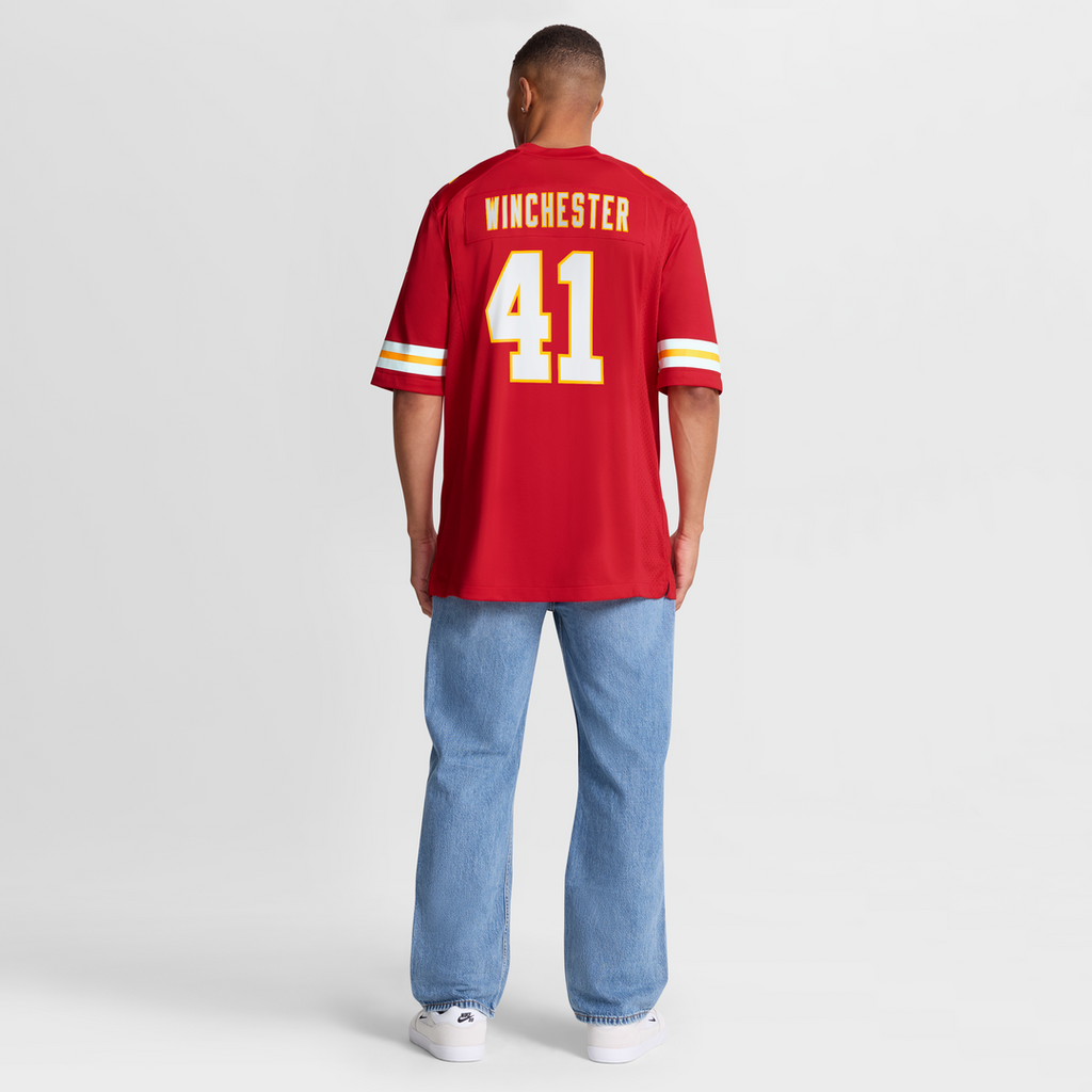 Men's Nike Kansas City Chiefs James Winchester Red Game NFL Jersey