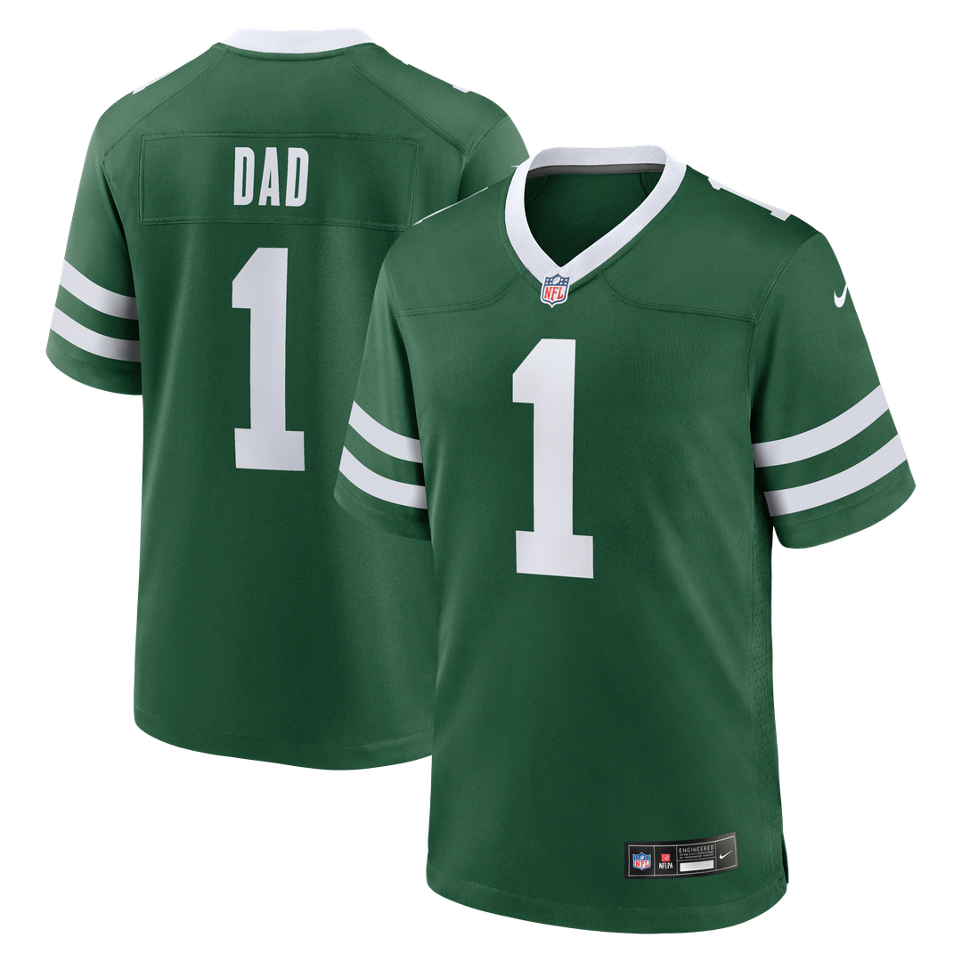 Men's Nike New York Jets Legacy Green #1 Dad Game NFL Jersey