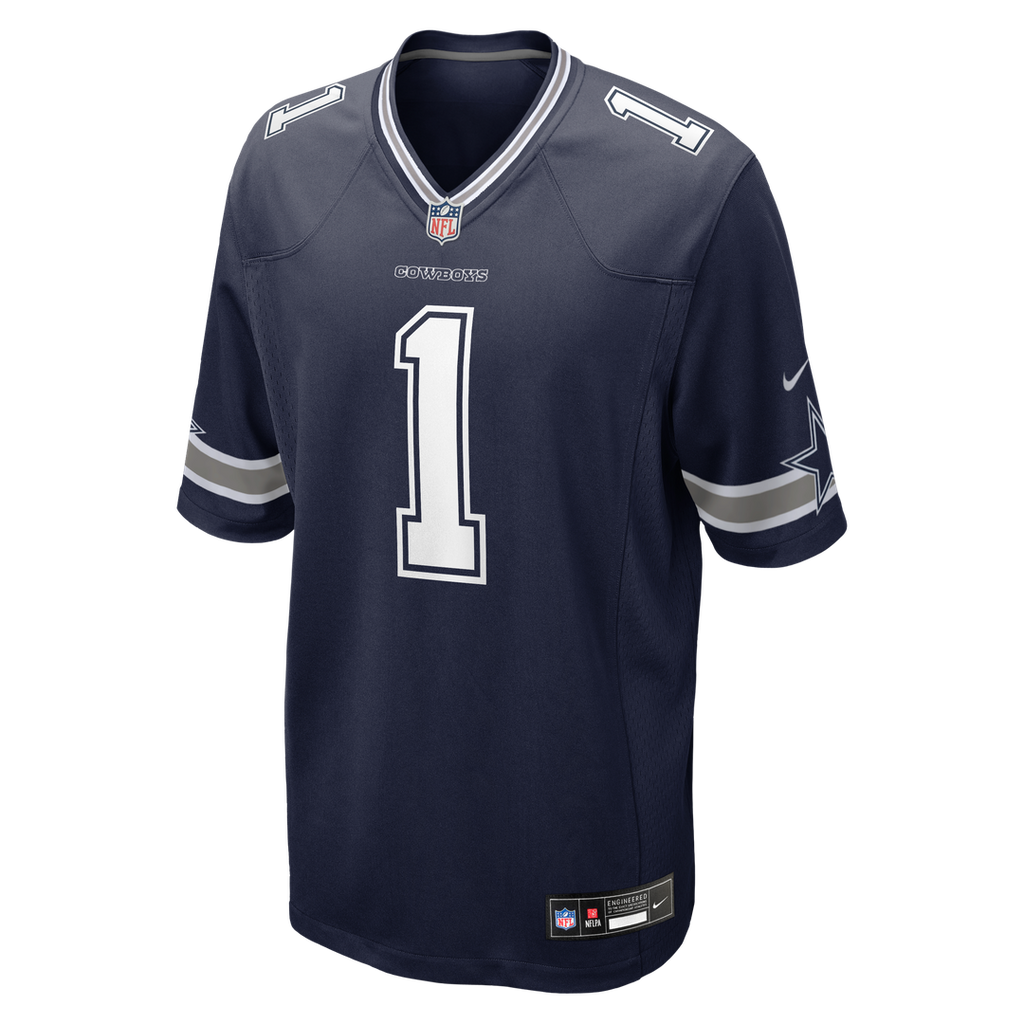 Men's Nike Dallas Cowboys Number 1 Dad Navy Game NFL Jersey